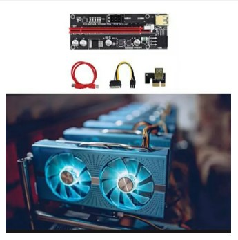GPU PCIE Riser 1X to 16X PC Graphics Extension Powered Riser Adapter Card for Computer with USB 3.0 Cable & 6 PIN Power Cable for GPU Mining External Image Card Expension pcie slot (G Store) GPU riser for PC computer