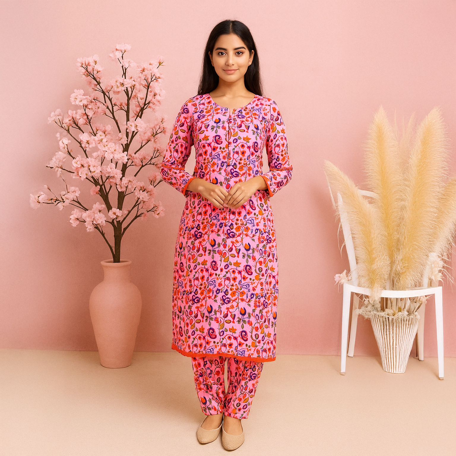 Dress for girls  - Dresses for women - Girls Dress  - Clothes for Girls  -  Night Dress for Girls - Stitched Dresses for Women - Lawn Cotton -  Kurti trouser