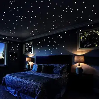 Glow In The Dark Stars Stickers For Ceiling Adhesive 100pcs 3d Glowing Stars And Moon For Kids Bedroom Luminous Stars Stickers