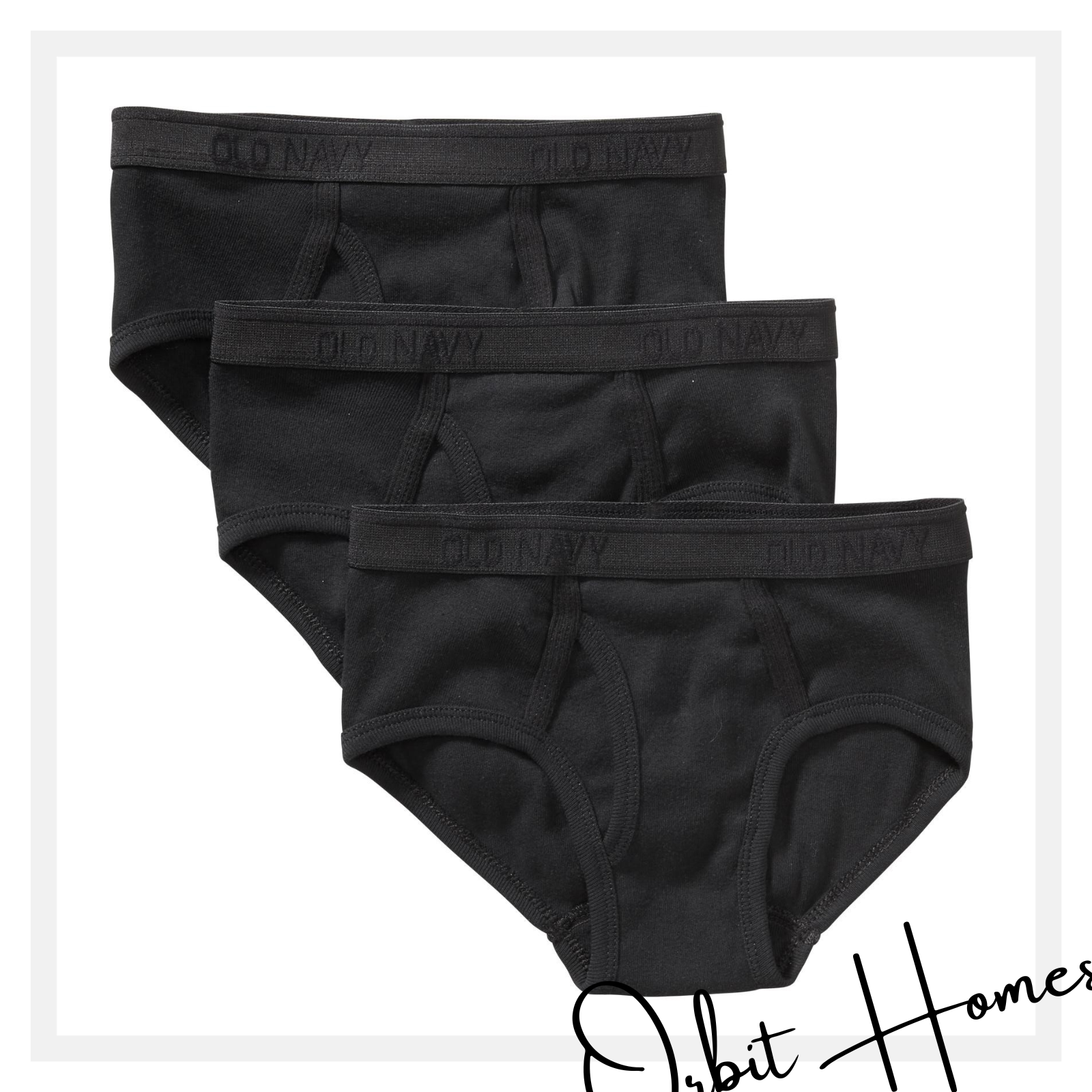 Underwear for Mens 100% Cotton Imported Old Navy UnderWear Pack Of 3 High Quality Black Underwear -- ORBIT HOME