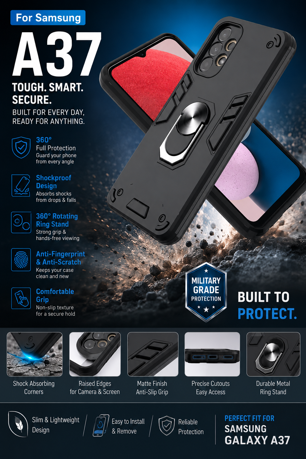 Samsung A37, A57 Antishock & Drop Resistance Armor Cover