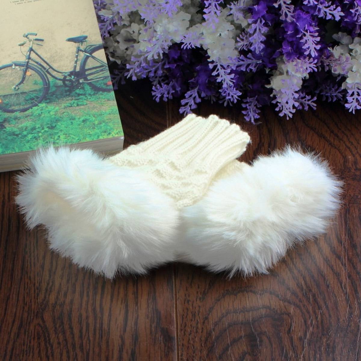 Wool Gloves Fancy Winter Women Grils wool glovs Gloves Knitting Woo wool glovs l Keep Warm Short Mitten Fingerless Lady Girl Half Finger Gloves Rabbit Lady hand Gloves _x000D_KAAA456