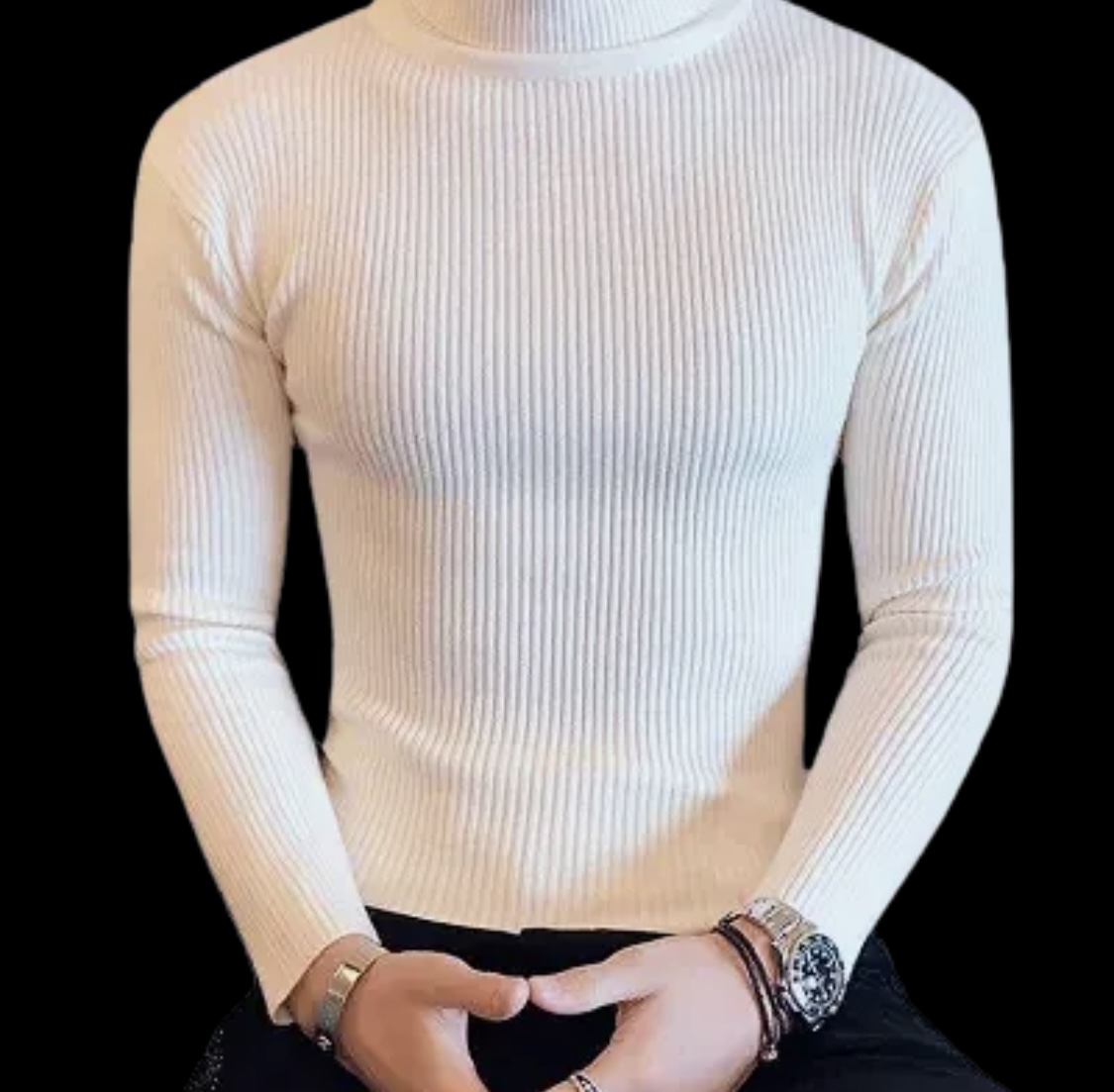 Men's Slim Fit High Neck - Winter Warm Long Sleeve Turtleneck Highneck For Boys