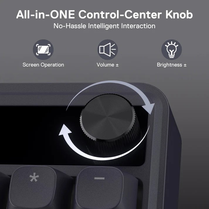 Redragon K762 PRO TERRAFLARE RGB Wireless Mechanical Gaming Keyboard White & Black with LCD Screen & Volume Knob 3-Mode Connectivity 25 59de68e2df6d580f11a3dc096214ea00