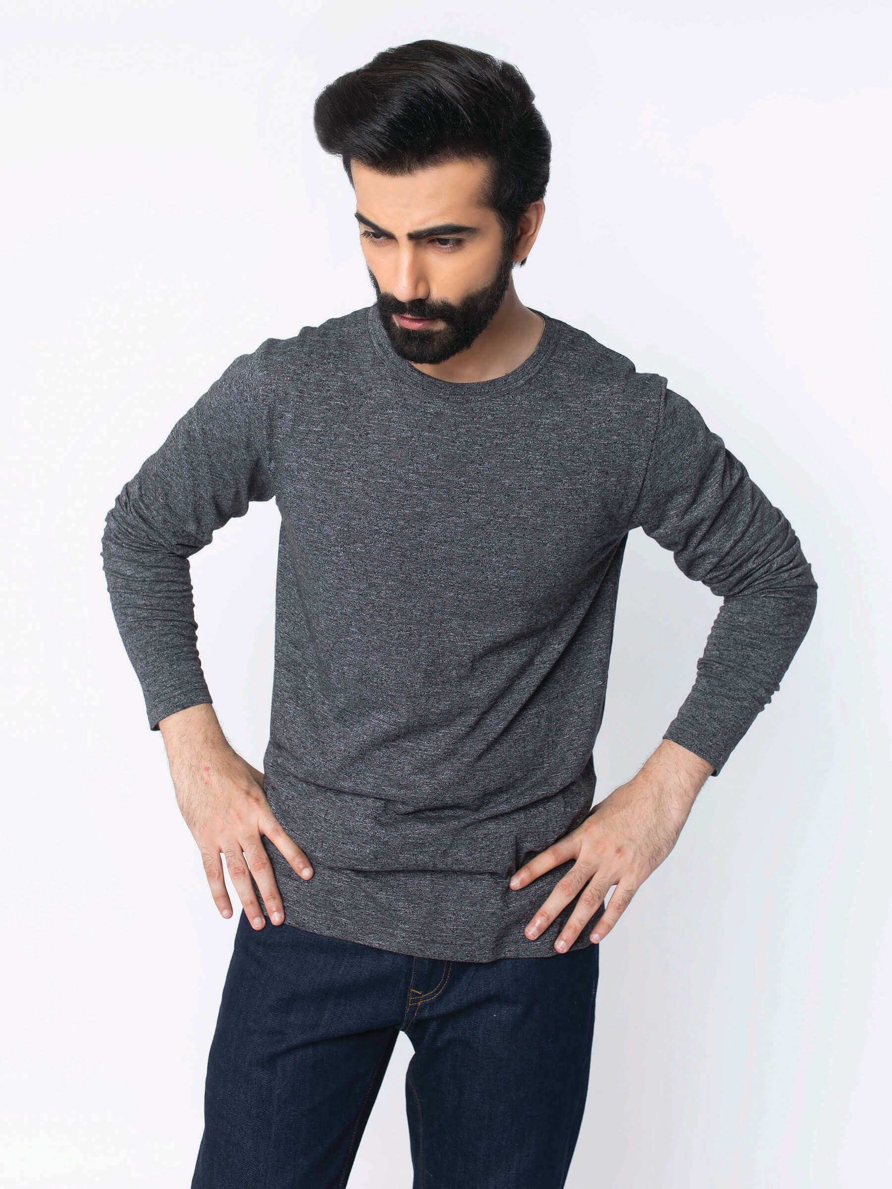 Grey t clearance shirt full sleeve