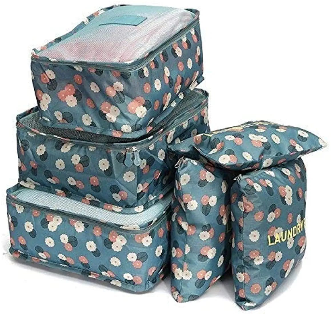 6PC/Set Water-proof Nylon Travel Storage Bag Clothes Pouch Packing