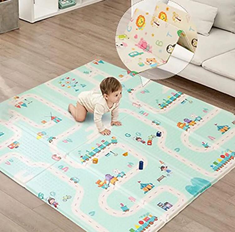 (200 X 180 x 1CM) (6x6.5 Feet) Double Side Baby Playmats Infant Mat 1 CM Thickness Baby Play Mat