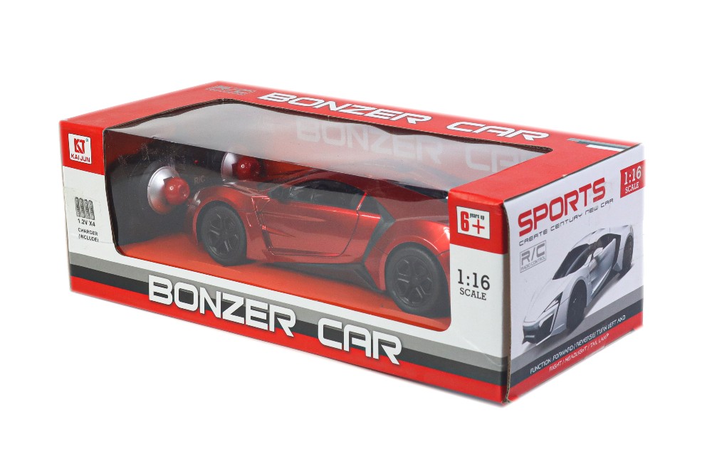 Racing Bonzer Remote Control Car led Rechargeable Battery RC Car Series with Charger