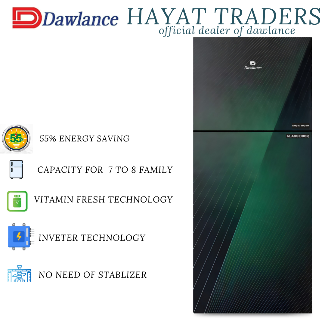 DAWLANCE / REFRIGIRATOR / 9191 GD INV / GLASS DOOR INVERTER / 16 CFT