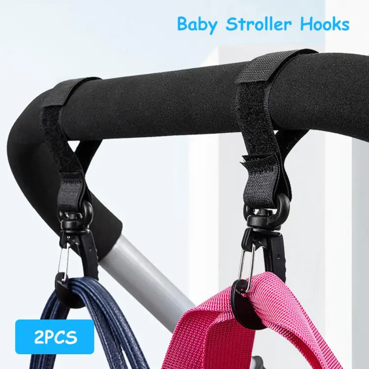 HelloKimi 2PCS Baby Stroller Hooks Hanger Bag Hook Clips Baby Pram Stroller  Pushchair Swivel Hanger Hooks Hangers Accessories Stroller Hooks Pram  Rotate 360 Cart Hook for Baby Diaper Bags Purse Groceries Clothing