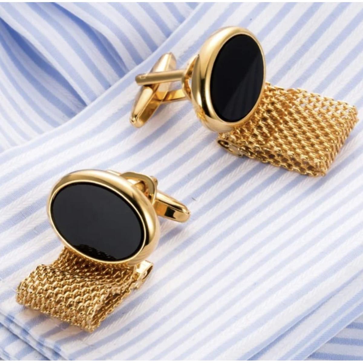 Cufflinks for Men | Premium Chain Cuff Links with Gift Box | Stylish Shirt Cufflinks | Formal Suit, Wedding Groom, Office & Party Accessories | Elegant Gift for Men