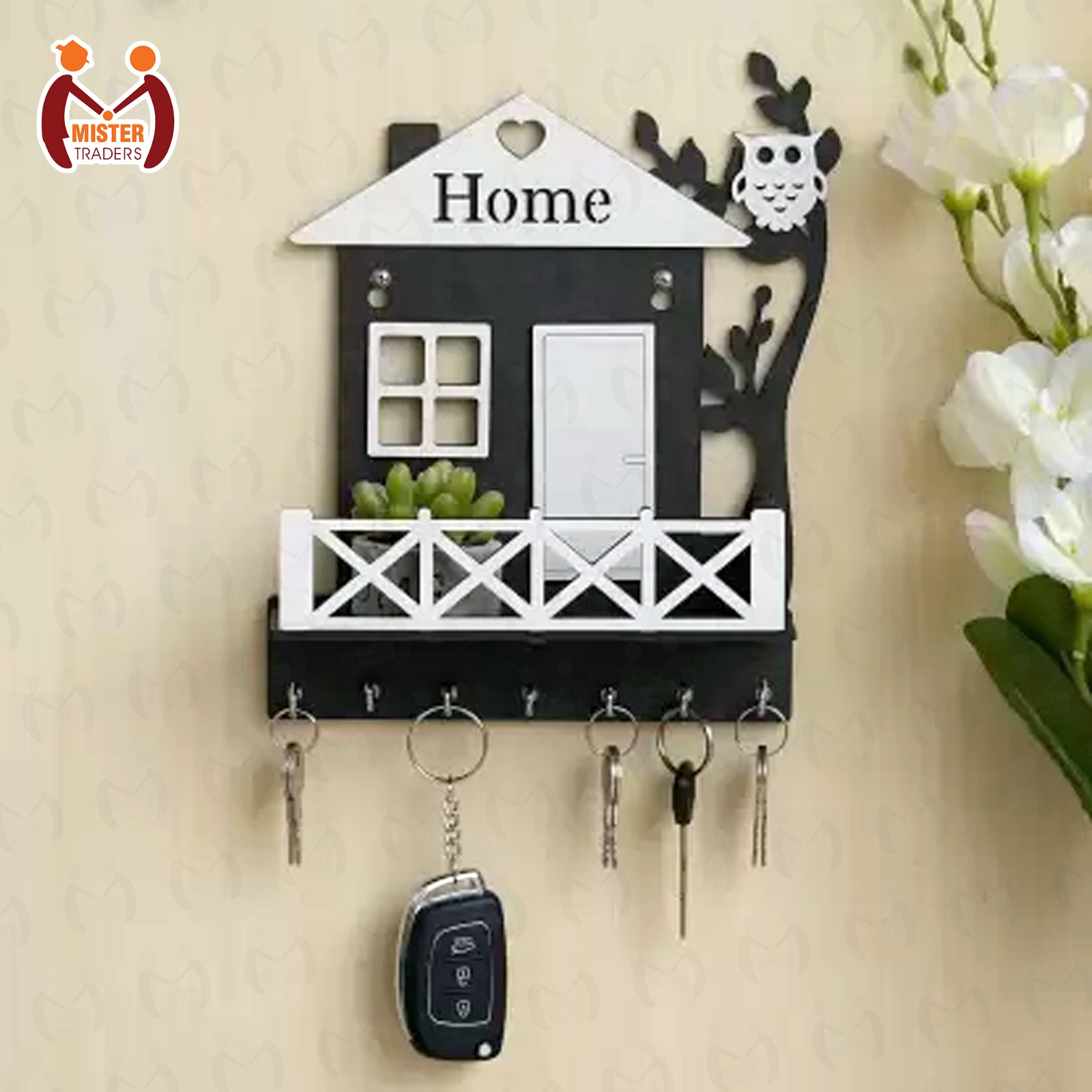 Mister Traders Brand Wooden Key Holder I Key Holder Wall I Key Holder For Wall I Key Holder Wall Hanger I Key Holder Wall Hanging I Key Holders I Home Design Key Holder I Decorating items I Decorating items for home I Decoration Pieces