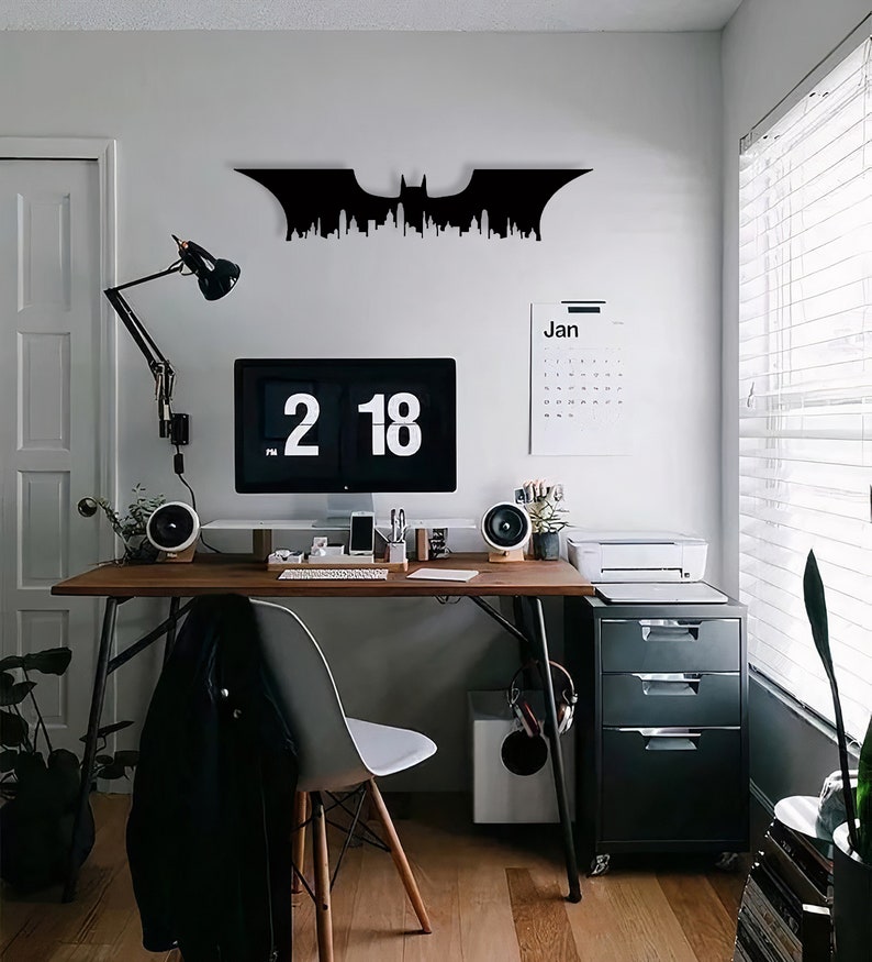 Batman-Inspired LED Wall Art Light with Multi-Color Option, 7mm Thick, Laser Cut, for Gaming and Home Decor