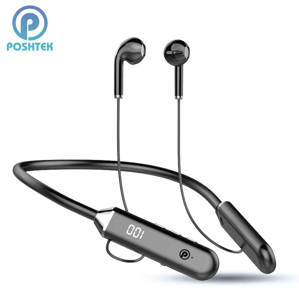 G02 Bluetooth Neckband with LED Display  48H Playtime | Super Bass Stereo Sound | TF Card Support | Wireless Sports Headset with Mic