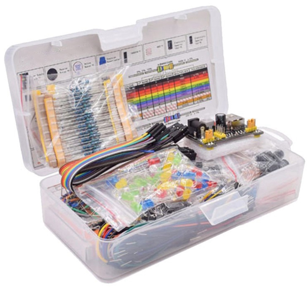 Breadboard Set Electronics Component Starter DIY Kit with Plastic Box