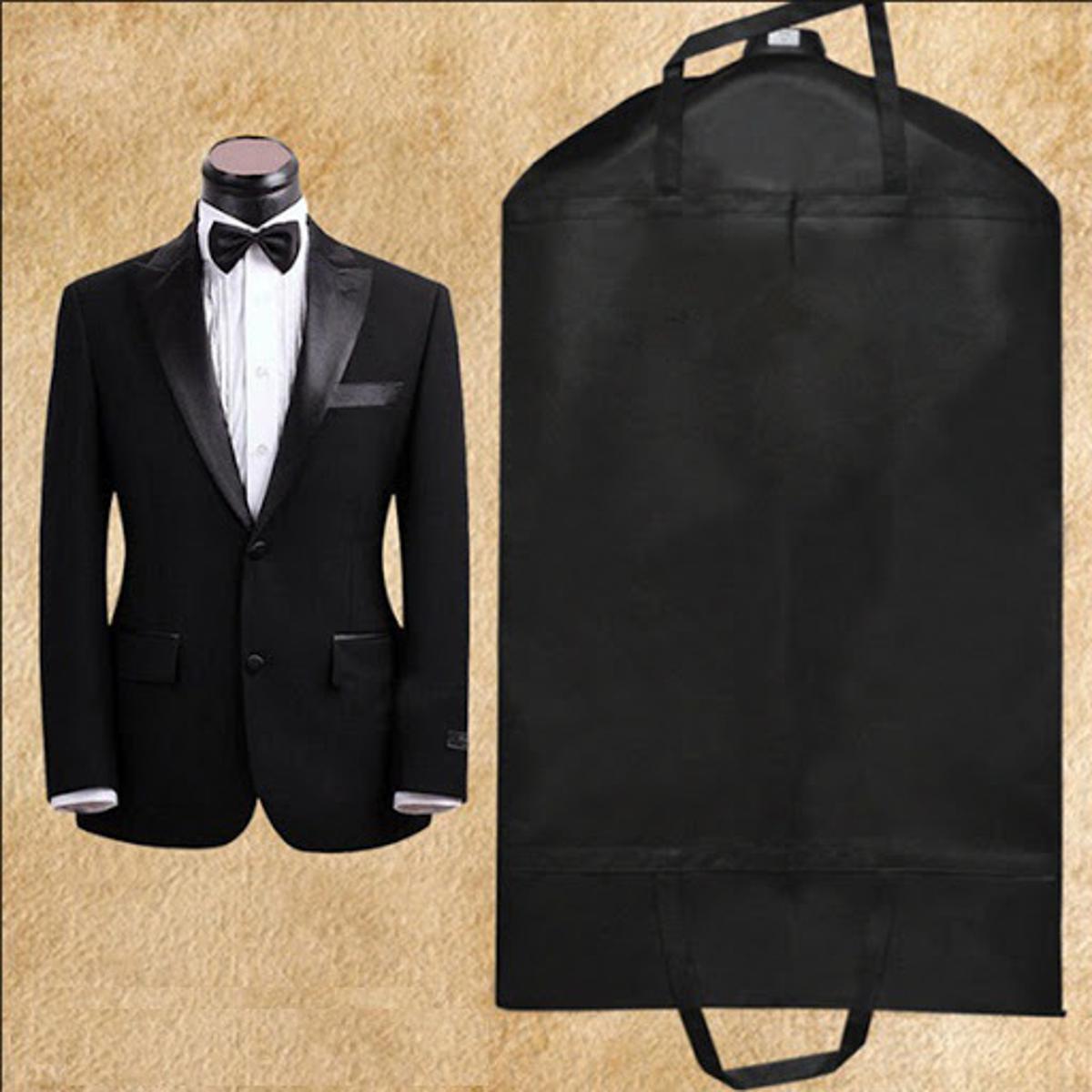 Pack of 4 Men's Suit Cover Case Dustproof Storage Bags For Dress Coat Suit Clothing Protector Bags