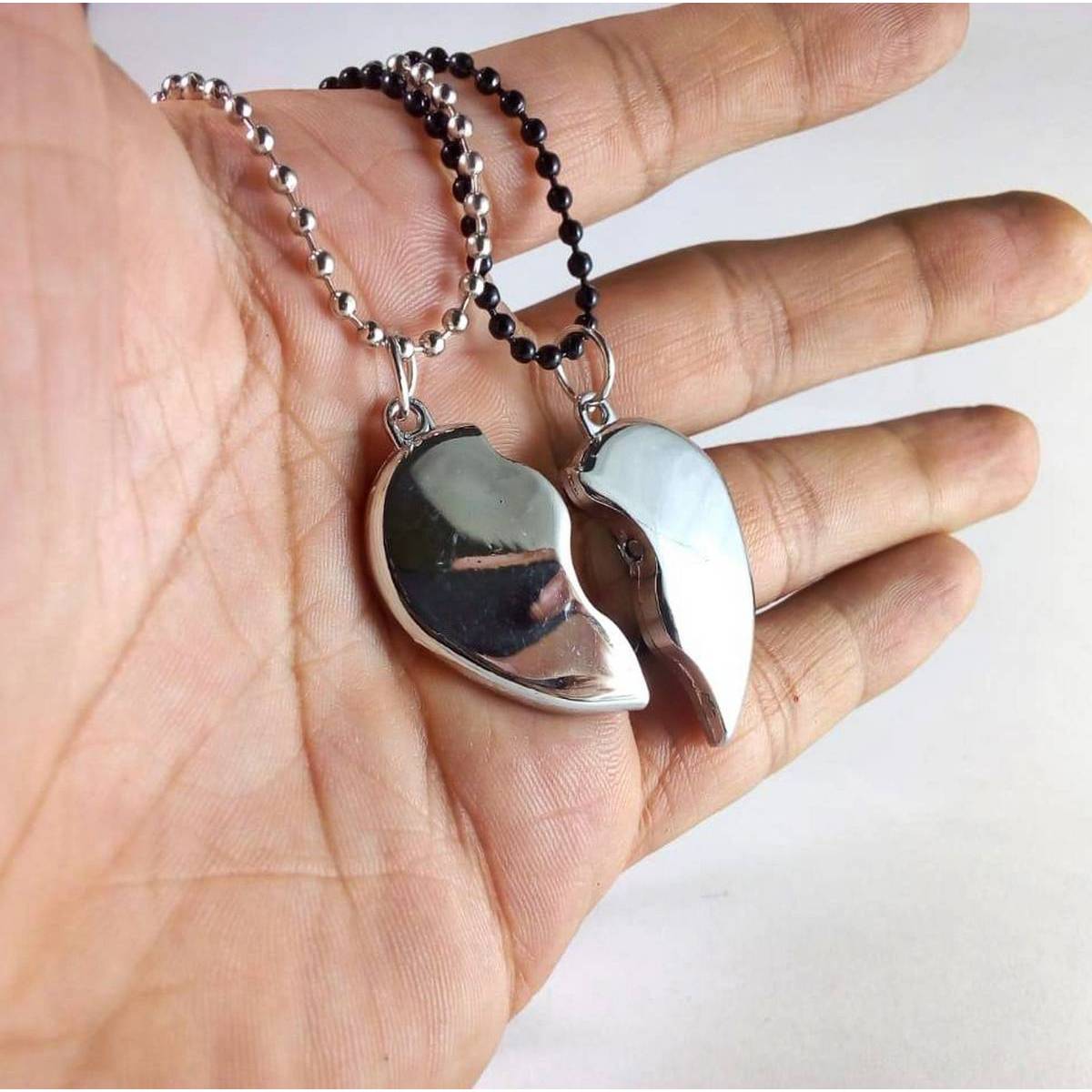 Broken Heart Double Chain Pendant For Couples