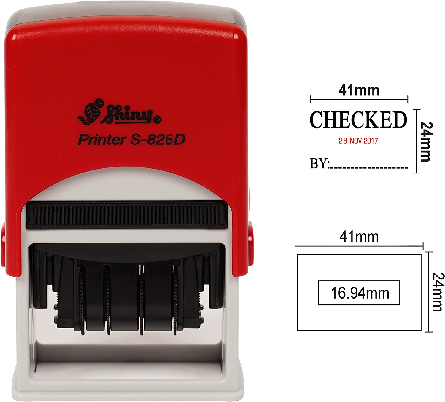 Shiny Plastic S826D Custom Date Stamp Rubber Stamp Champ, 42 OFF