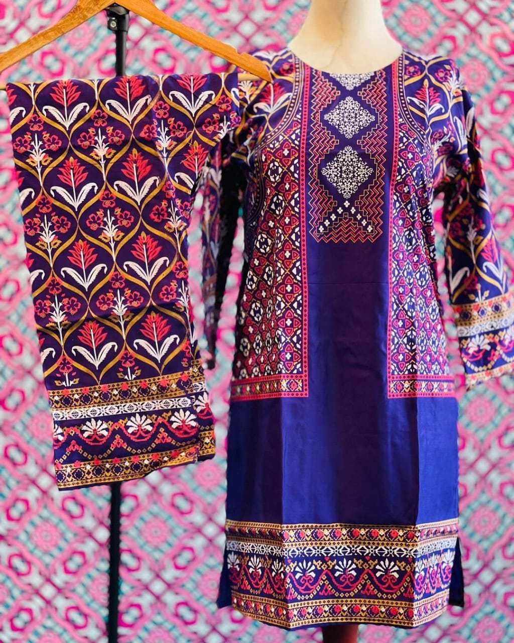 Stylish Era Stitched 3D Printed jacket style 2pc Dress for Women