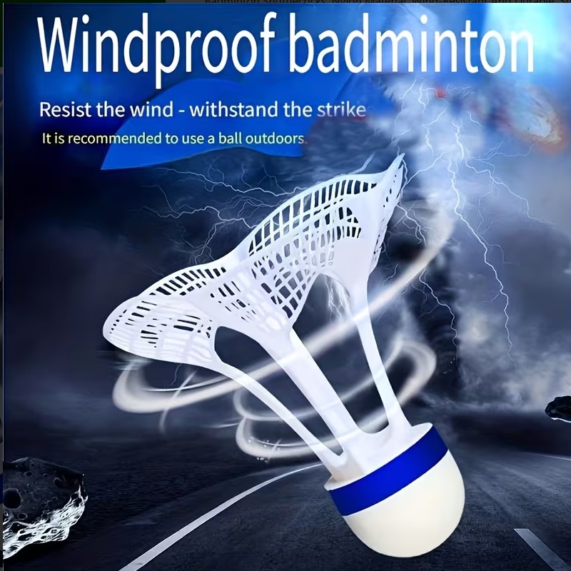 Random Color Windproof Badminton Shuttlecocks, Nylon Material, Wind-Resistant And Durable, Suitable for Outdoor Badminton Practice And Sports
