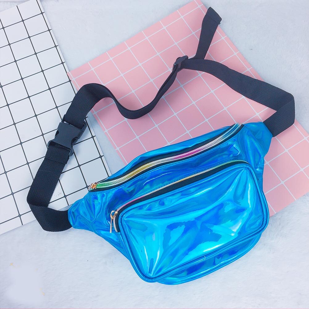 Blue holographic outlet fanny pack