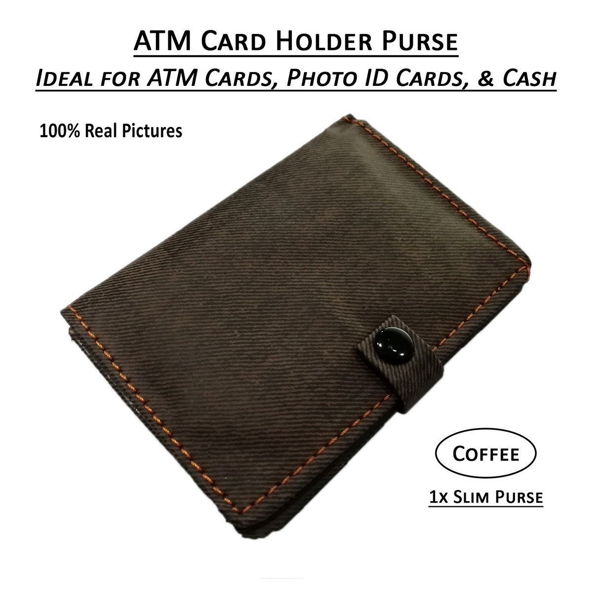 1x Pu Leather Wallet for Men Suitable for Daily Use Card Holder Wallet Slim Purse for Pocket Smart Wallet for Boys