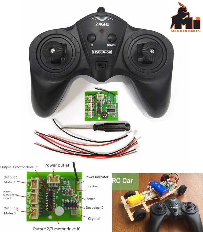 6CH 2.4G remote Transmitter and receiver robot board DIY science HS06A50 remote control circuit
