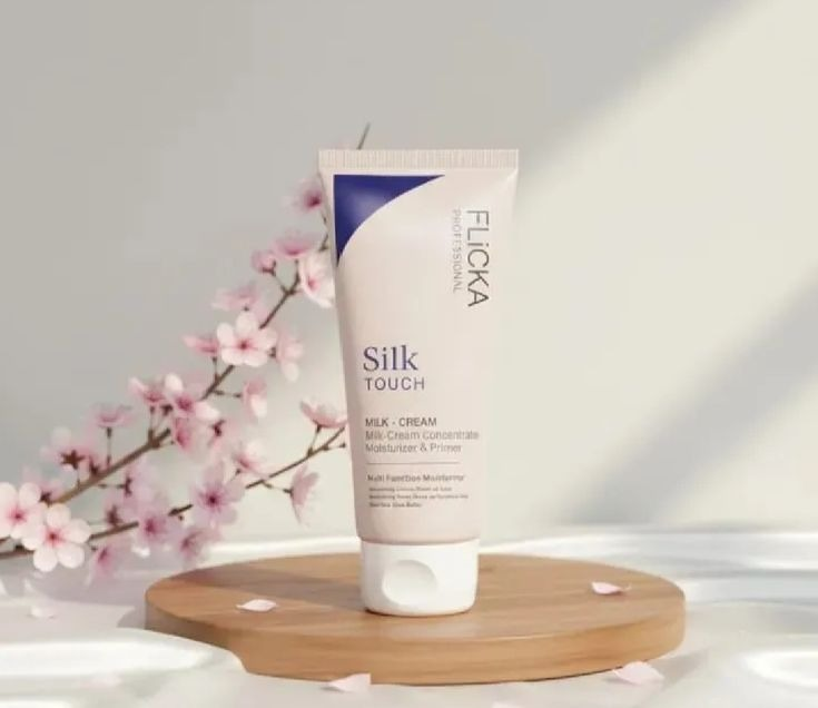 Flicka Silk Touch 3 in 1 Moisturizer Primer for Face 60g | Lightweight Milk Cream Formula | Smooth Makeup Base | Hydrating & Comfortable Wear | All Skin Types | Toxic Free Beauty Product