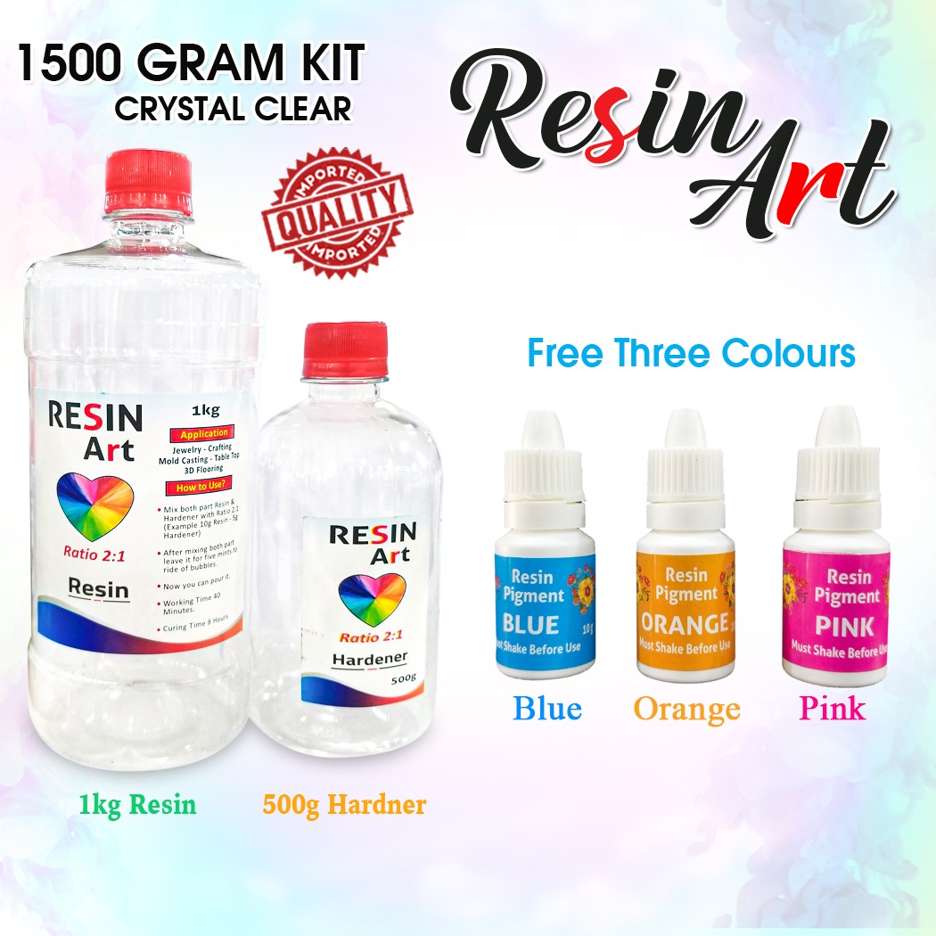 Imported Resin Art 1.5Kg Set with Free Colors. Daraz.pk