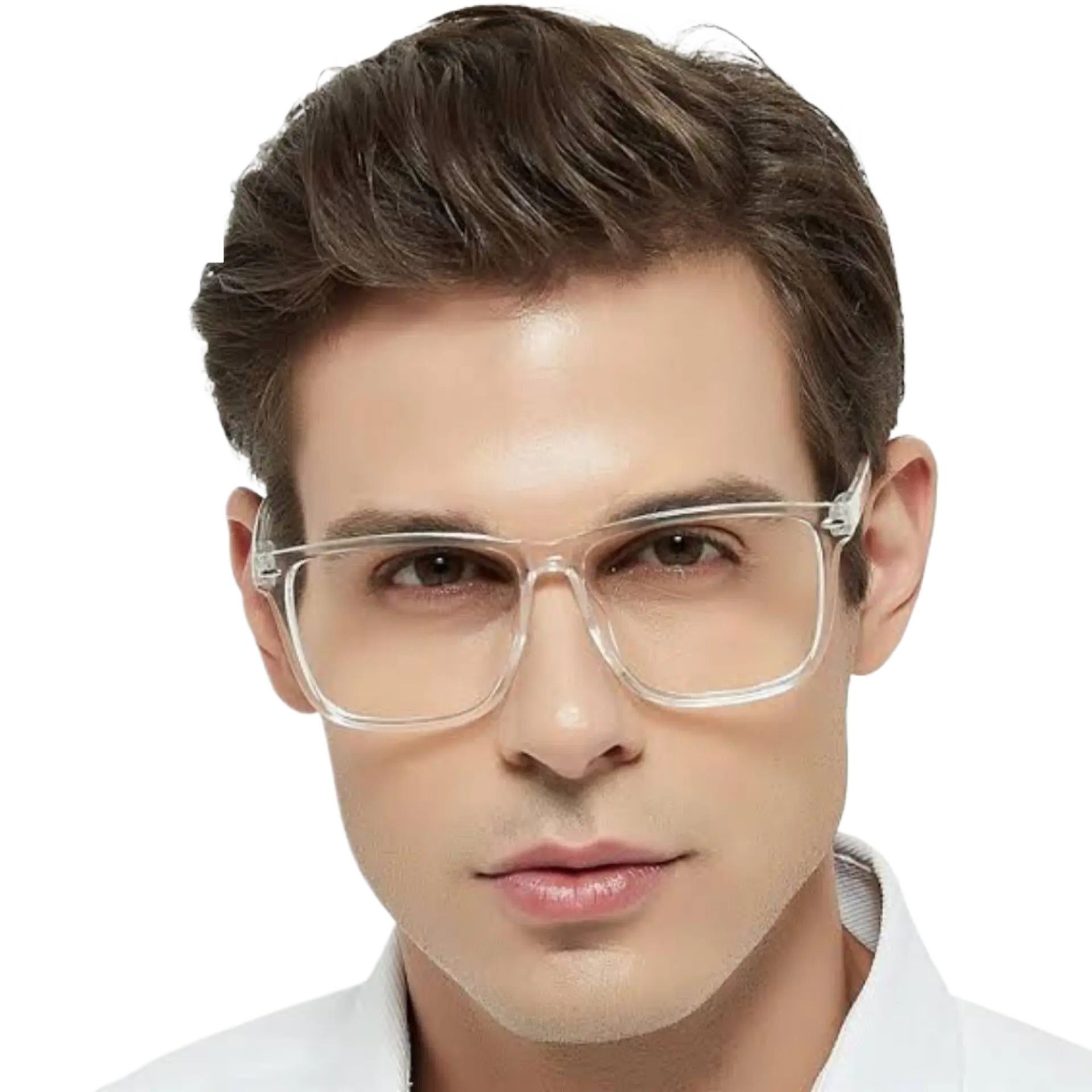 Anti-blue Light Glasses Retro Women Square Frames Flat Light Glasses Blue Computer Goggles