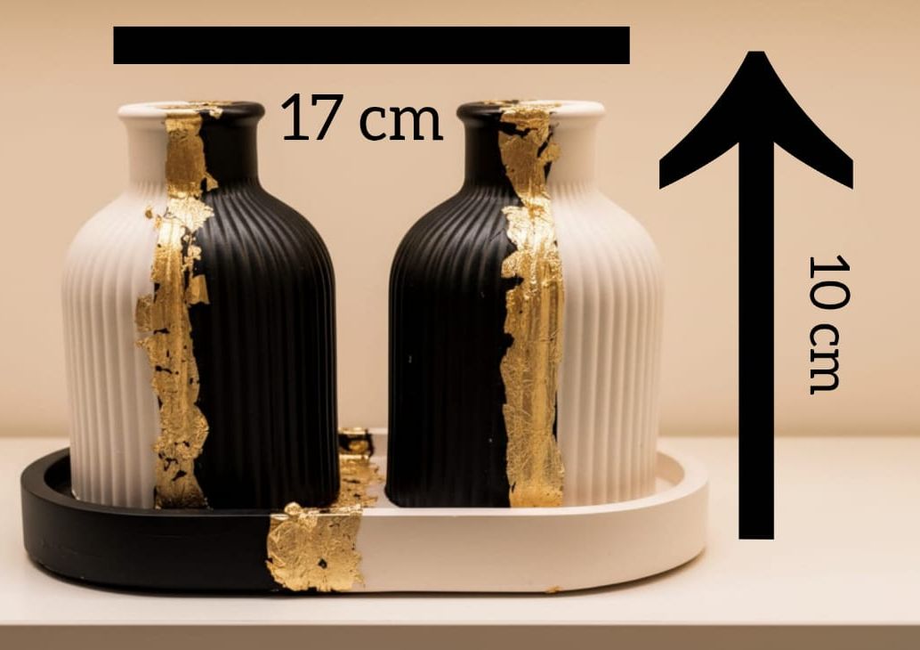 Home Decoration Items & Room Decor  Elegant Table Decoration Pieces (Modern Concrete Vase & Tray Set)