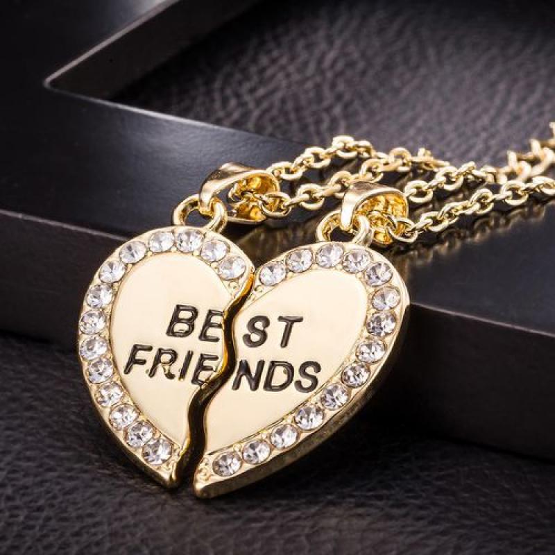 Stainless Steel Big Broken Heart Double Chain Pendant