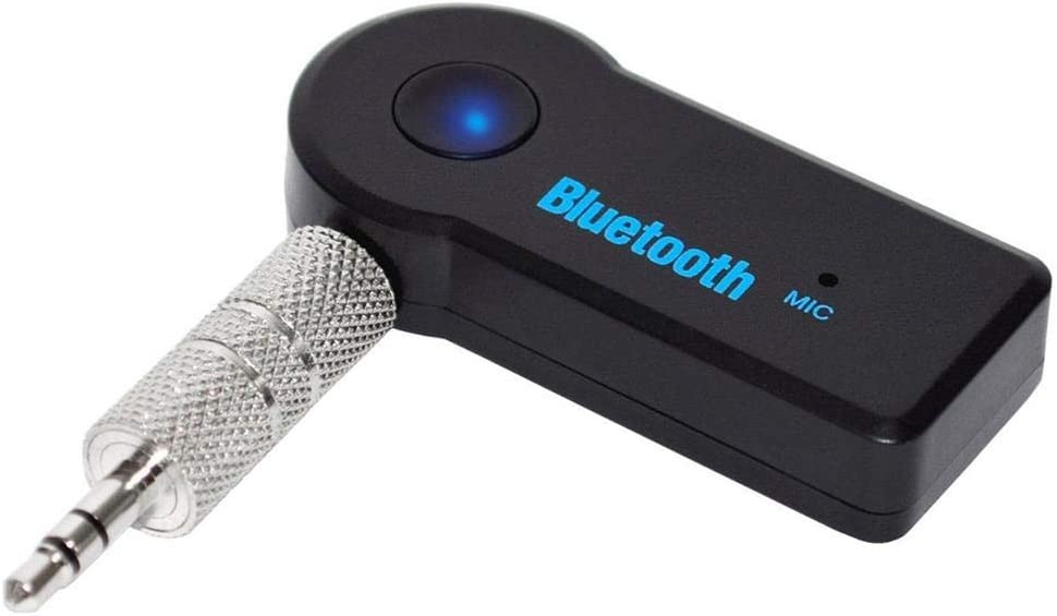 HT  3.5 mm Car Bluetooth Music Receiver Adapter with Built-In Microphone for Hands-free Calling Stereo Output for Audio Streaming System Equipment Compatible with All Android, Windows, iOS Devices