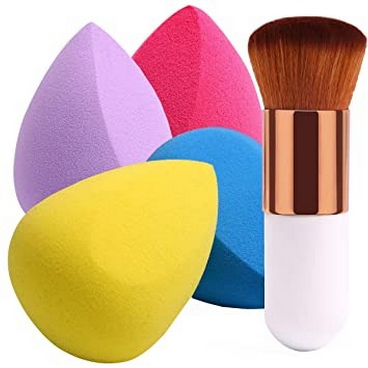 Miss Rose Premium Kabuki Foundation Brush & Multi-Color Beauty Blender Set price in Pakistan