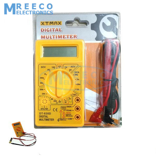 Original Digital Multimeter DT830D - DMM Voltmeter,Voltage, Ampere, Ohm Meter Test Probe DT830 DC / AC