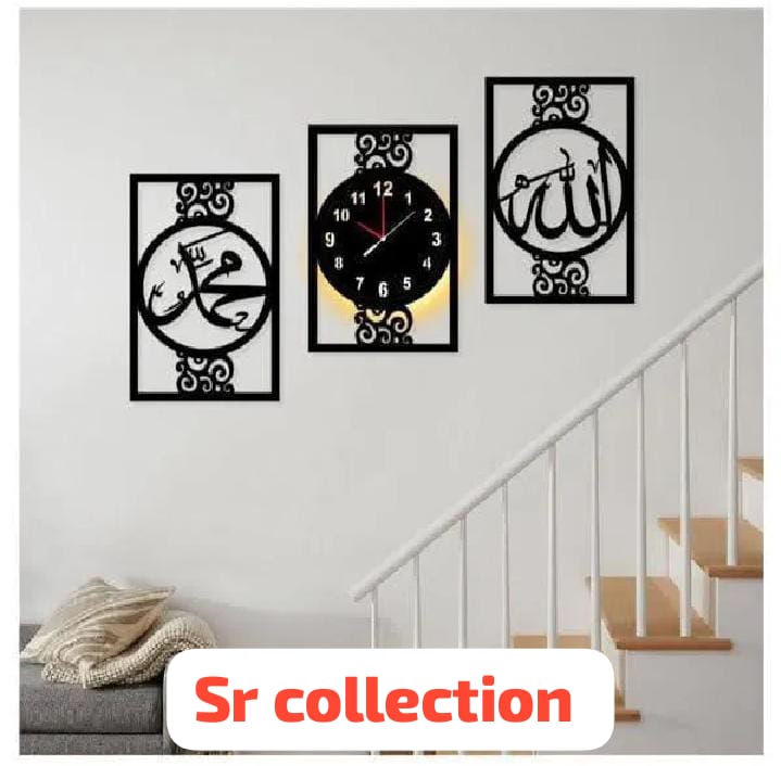 3d Wooden Home Decoration Simple AM Frame Shape wall Clock Laser Cut DIY Design Wall Watch for Home Decor gifts wedding birthday for home decoration beautyfully wall etc