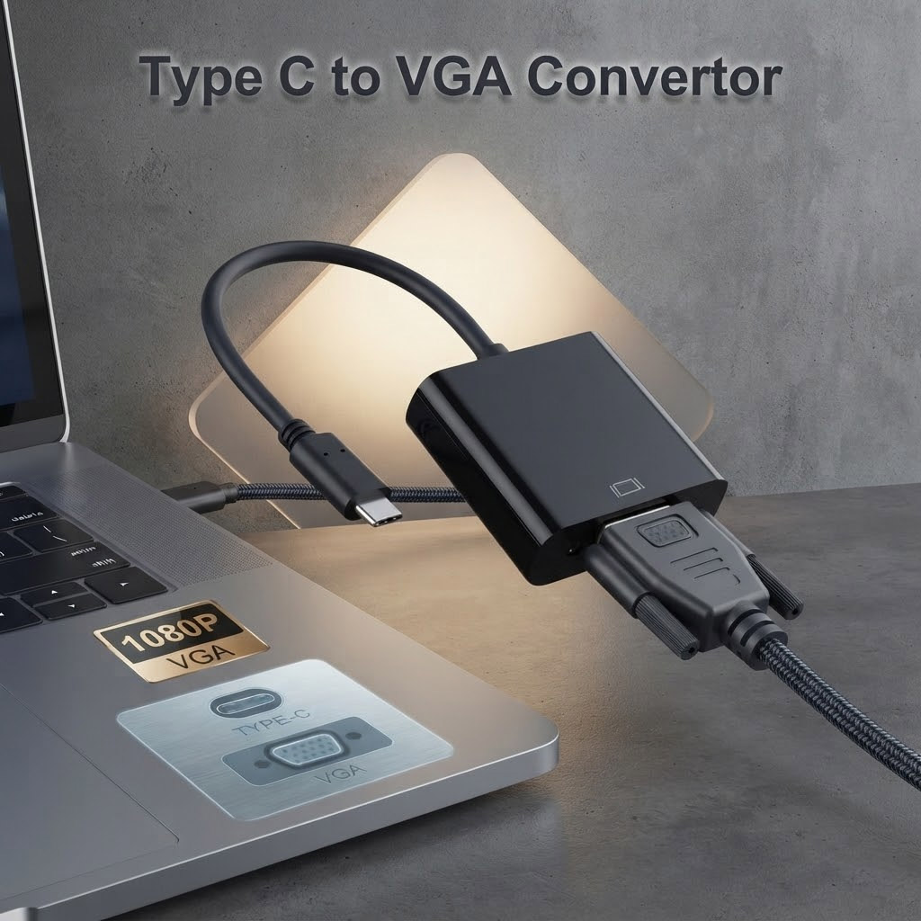 Type C TO VGA Converter / USB3.1 Type C TO VGA Cable