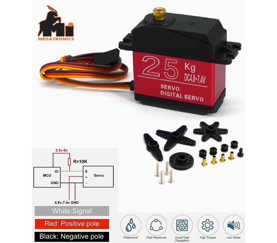DS3225 25KG Metal Gear Waterproof Digital Servo HIGH TORQUE & SPEED 180 degree