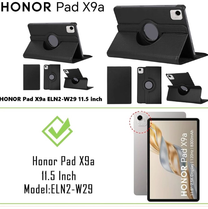 Case For Huawei Honor Pad X9A 11.5 inch 2025 Case , Protective Cover for Honor Tablet X9a 2025 11.5 Case for HONOR Pad X9a ELN2-W29 11.5 inch 2025,360 Degree Rotating Stand Cover