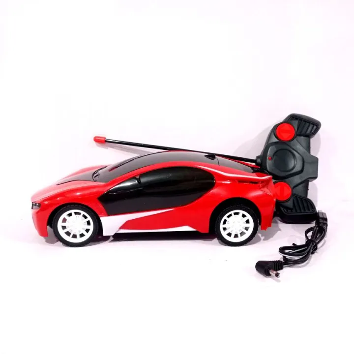 Rechargeable Remote Control 3D Famous Car with Lights | High Speed RC Toy with Left Right Turn, Long Range Remote & Rubber Tyres | Kids Car Gift | Colourful Minds