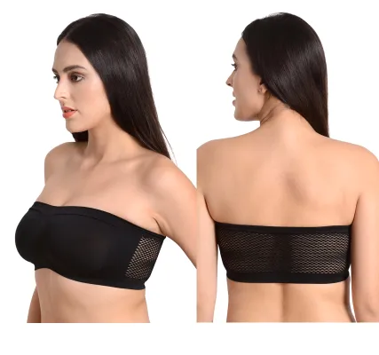 Pack Of 2 Strapless Bras for Women Soft & Non Padded Bra for Girls and  Ladies Comfy Top Vest Underwear