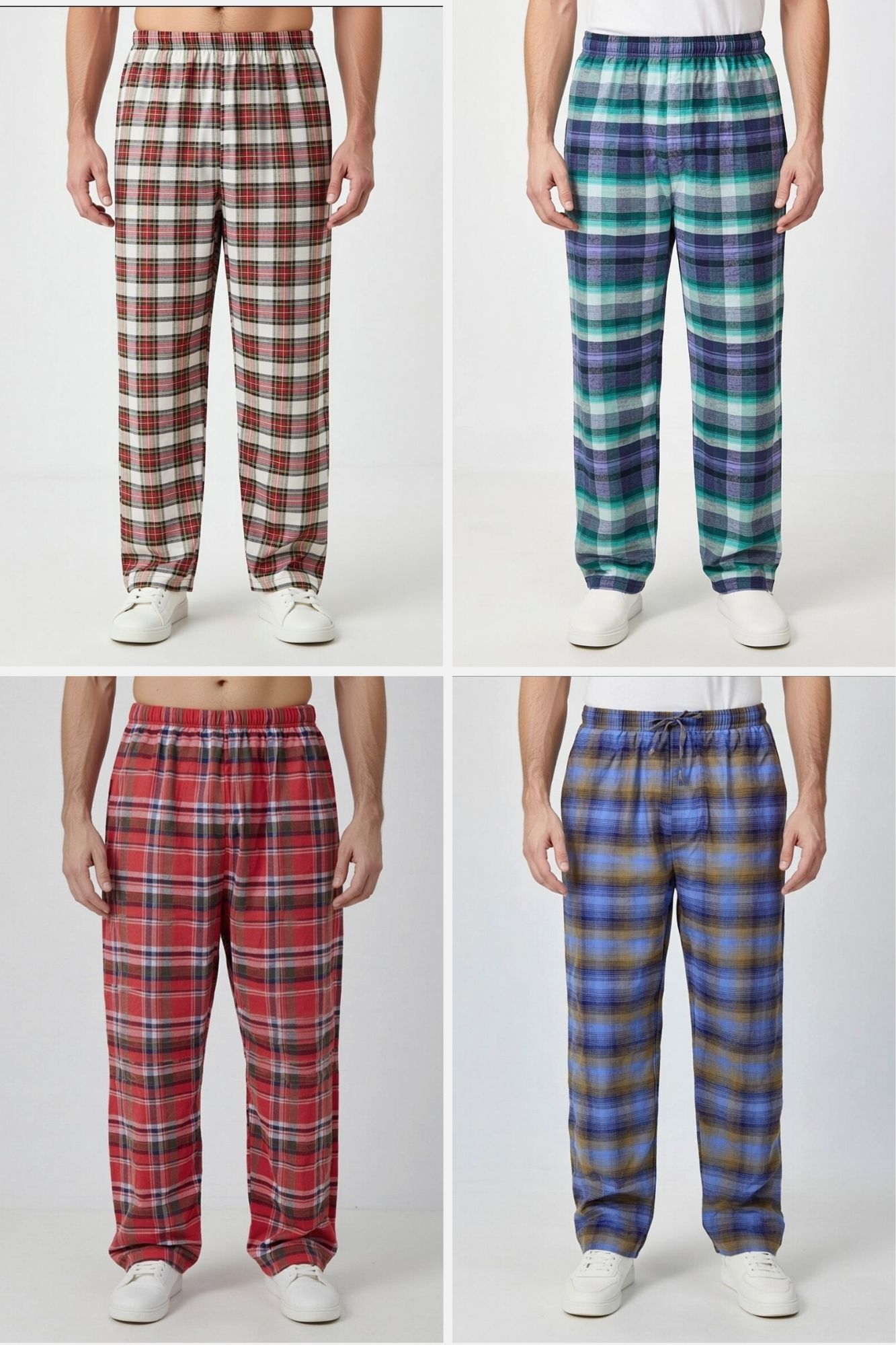 Men Checked Pajama Trousers – Comfortable Sleepwear & Home Wear Random Colour