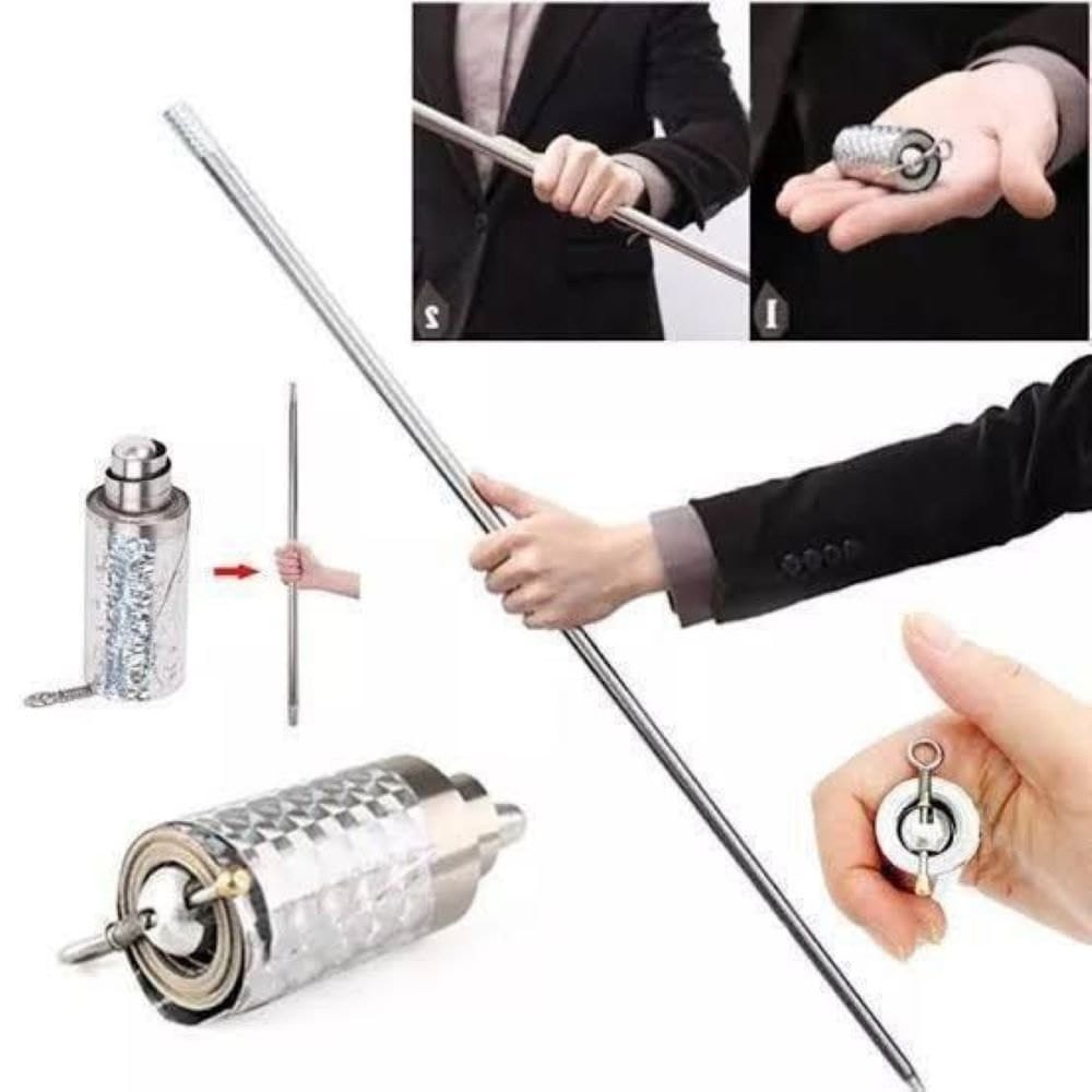 Expandable Magic Stick Seelf Defeense - Stainless Steel Telescopic Pocket Bo Staff & Lightweight Portable Martial Arts Stick