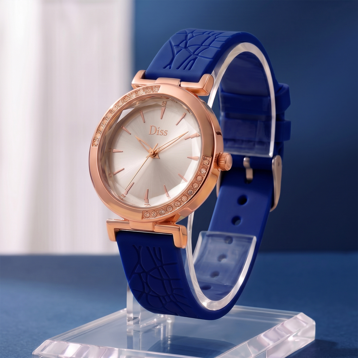 Aesthetic Elegant Watch for Girls - Golden Case, Silicon Strap with Beautiful Decorative Dial - Perfect Gift for Women & Girls - Available in Multicolor