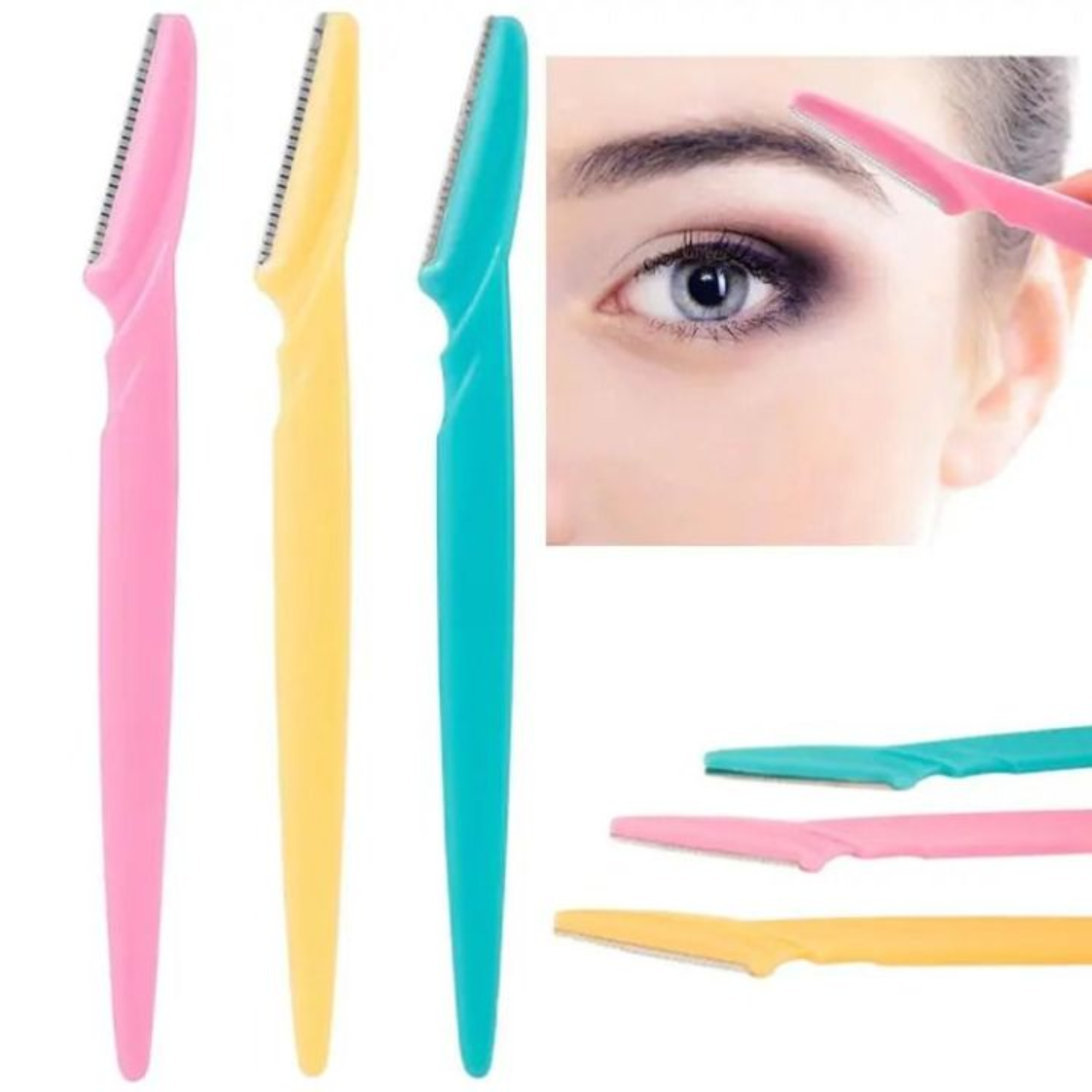 SP Dealz Tinkle Dermaplaning Razors for Women 3 Pcs – Facial Peach Fuzz Remover, Eyebrow Trimmer & Face Shaving Tool with Protective Covers