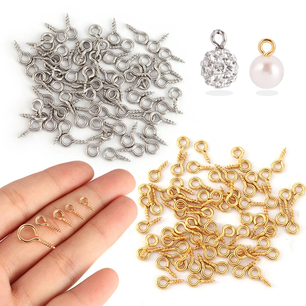 thumbnail image 2 of Black Jewelry Making Supplies 1000 Pcs Black Screw Eye Pins - 10x5mm Small Eyelet Hooks For Jewelry Making & Crafts 10mm Eye Pins 2 of 12