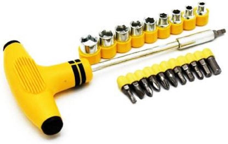 24 Pcs Bits & Socket Screwdriver Tool Set Stainless Steel Daraz.pk