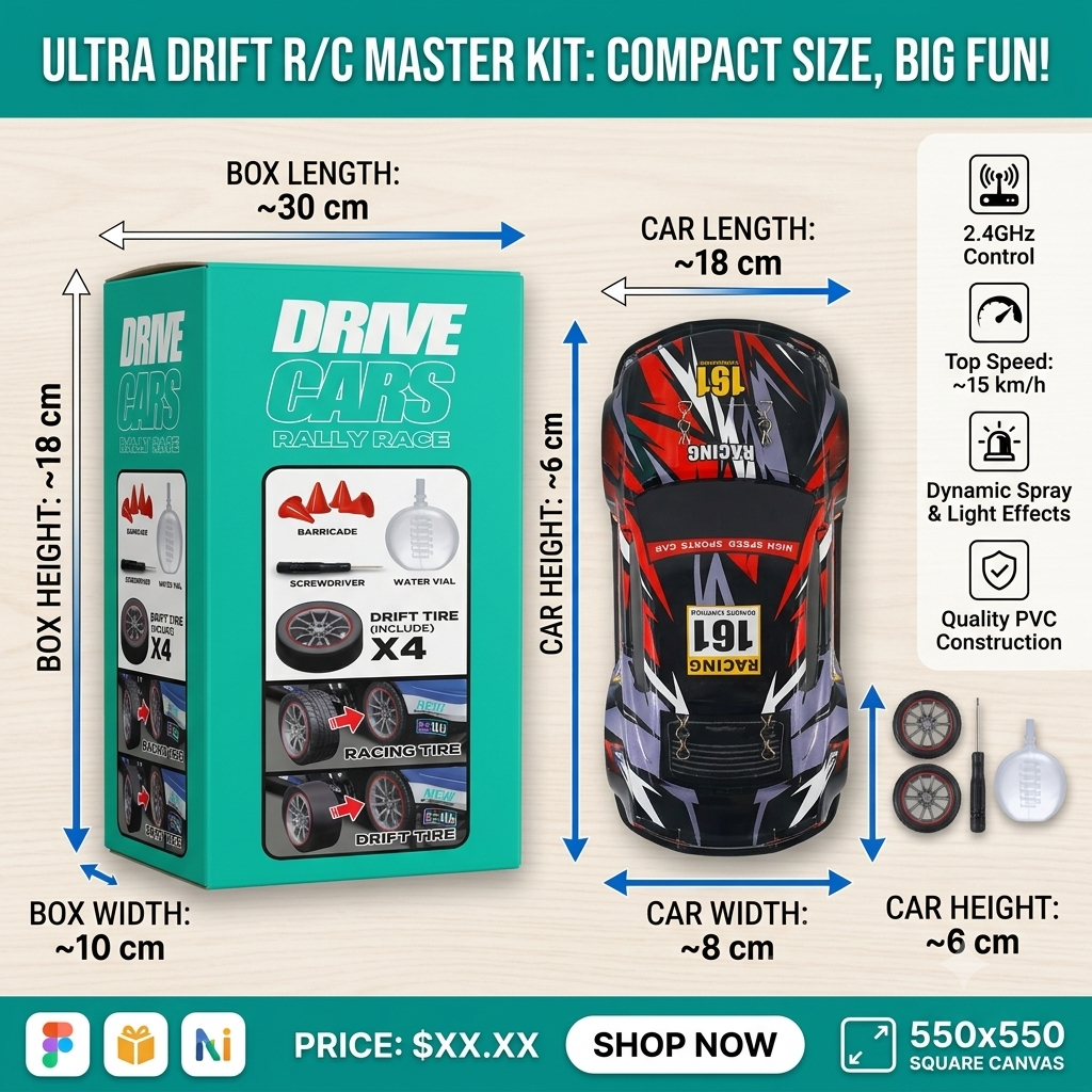 KIDDO KASTLE -  Remote Control Speed Racing 1:18 RC Chevrolet Drift Car With Spray Smoke | RC Chevrolet 4x4 Drifting Car 2.4G RC Drift Car with LED Light Rechargeable Remote Control Racing Car Vehicle Replaceable Tire Competition Race Car Toy For Kids Boy