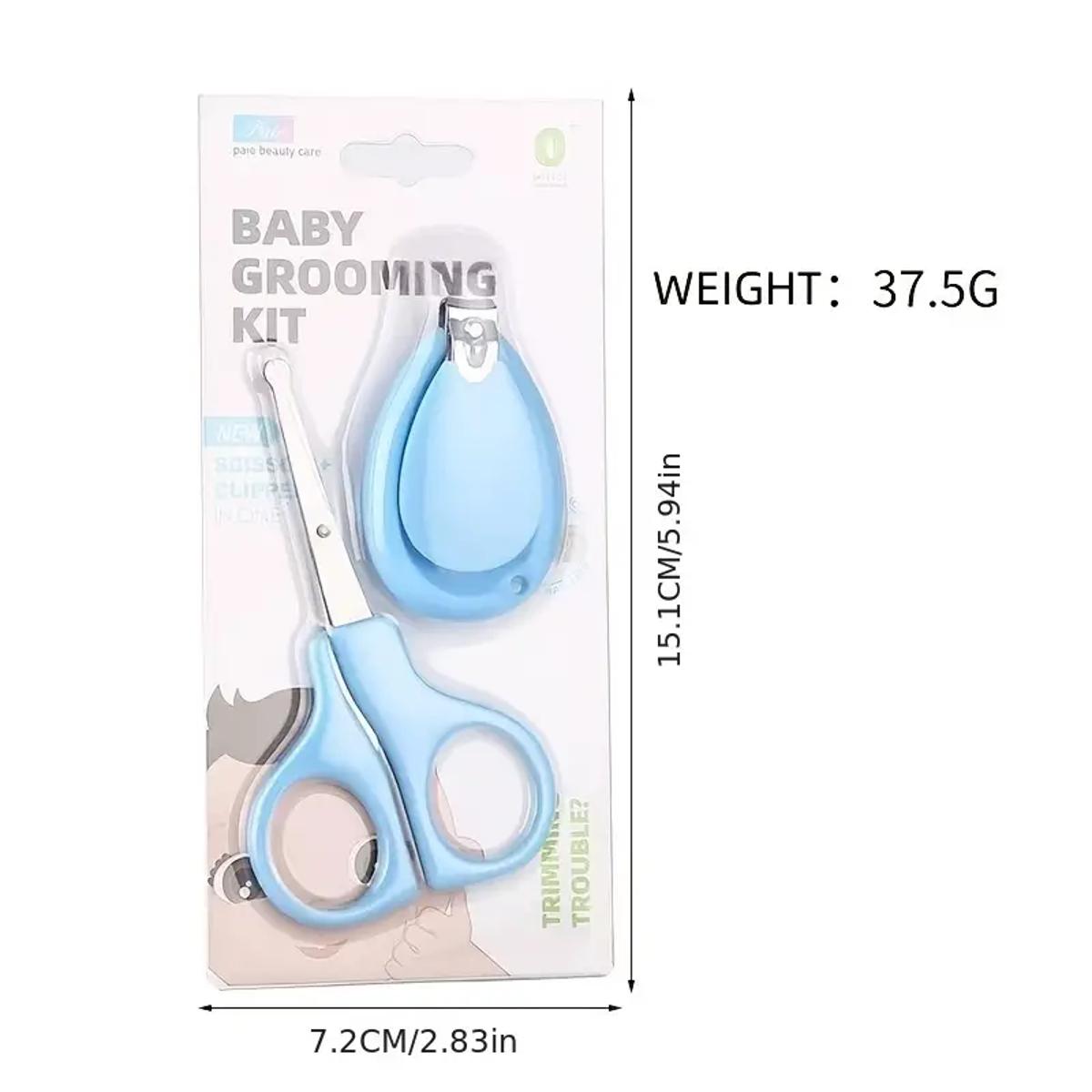 EASY KITCHEN 2 Pieces Set Nail Cutter & Scissor Grooming Kit For Babies Manicure