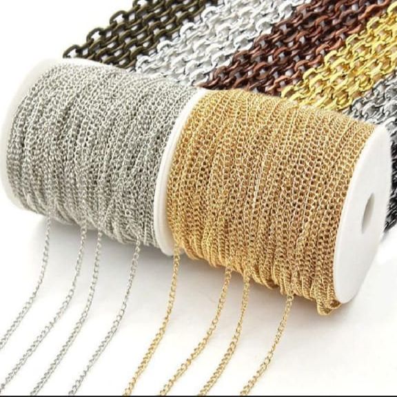 2mm Gold Silver Stainless Steel Extension Chain – Perfect for Bracelets & DIY Jewelry Making